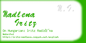 madlena iritz business card